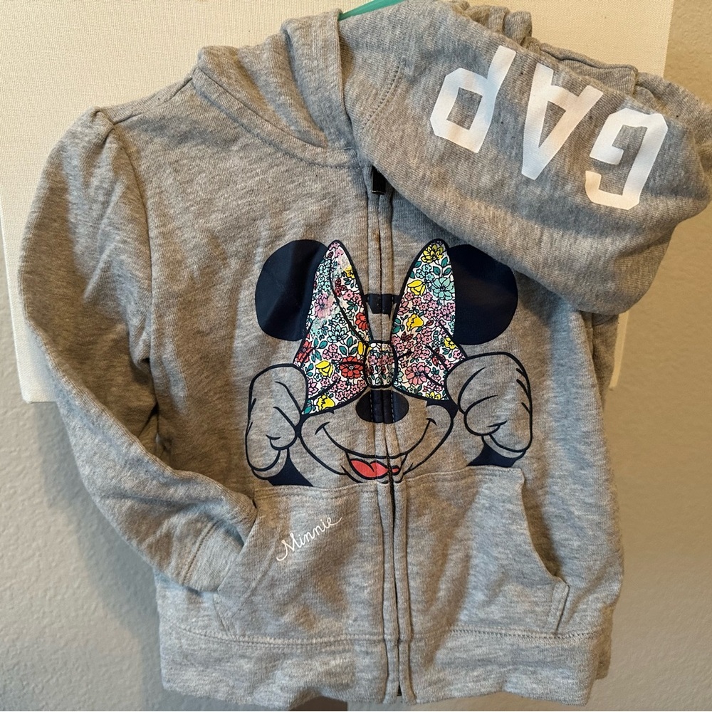 Grey Minnie mouse Hoodie by The Gap. Size 3t